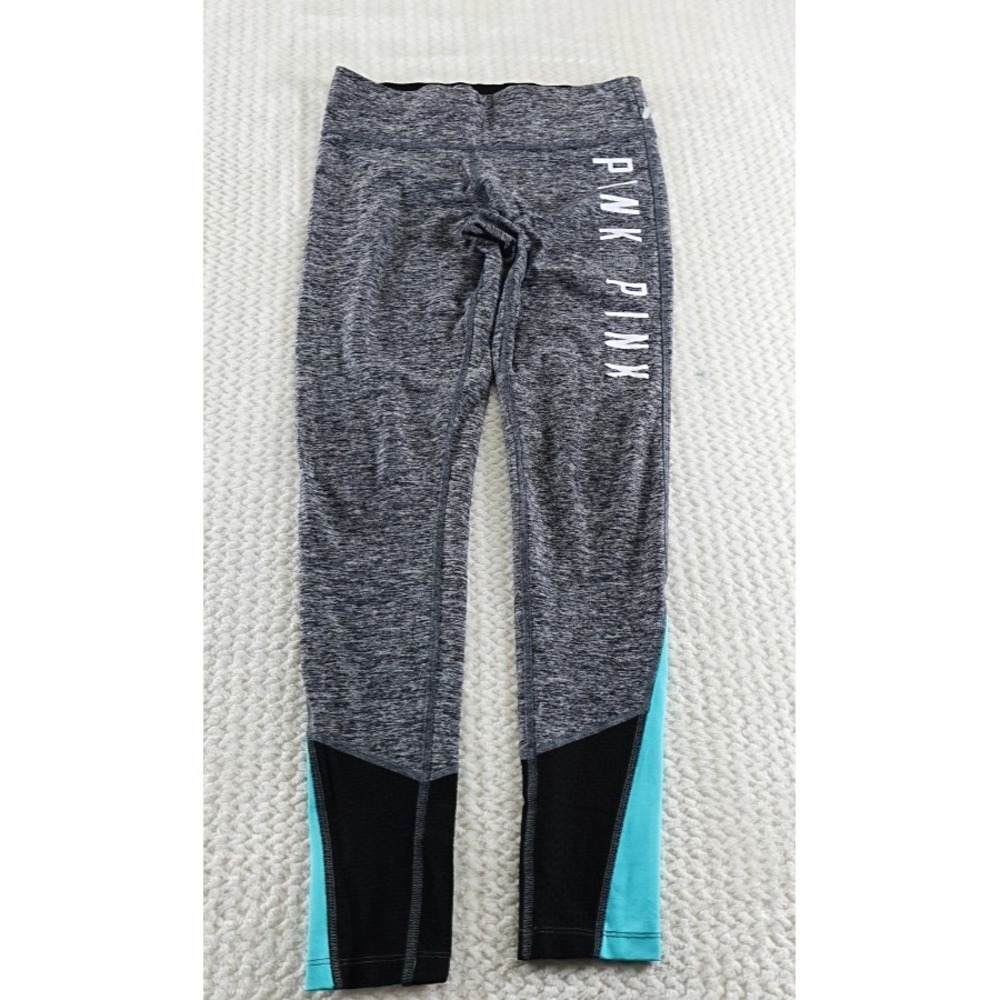 PINK VICTORIAS SECRET ULTIMATE GREY PERFORMANCE YOGA MESH LEGGINGS WOMENS S